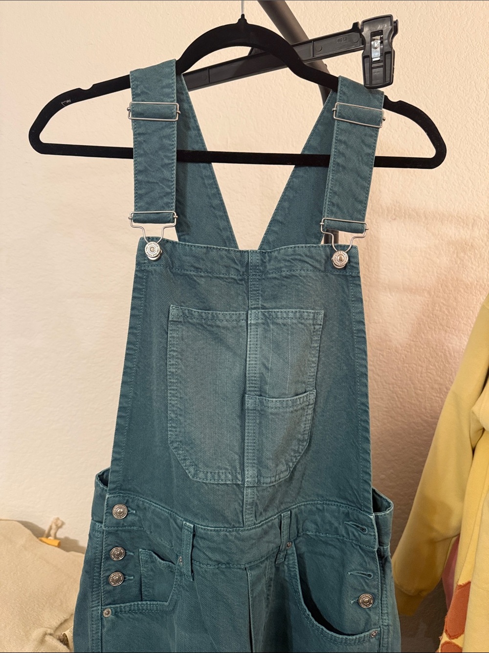 Free People Good Luck Teal Denim Overalls - #129 - Picture 1 of 4